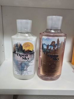 Bath & Body Works Open Sky Pink & White Body Care Duo