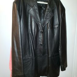 Izod Mens Soft Leather Jacket Sz XXL Black 