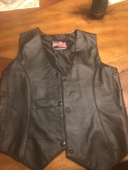Brand new ladies size “medium “ leather vest Harley rider