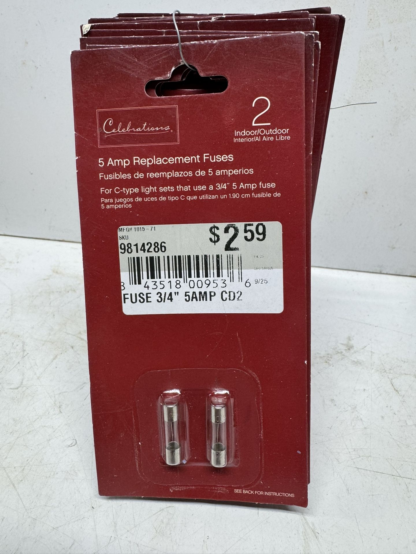 (17) Celebration 5amp Replacement Fuses For Christmas Lights. $1 A Pack. Must Pickup