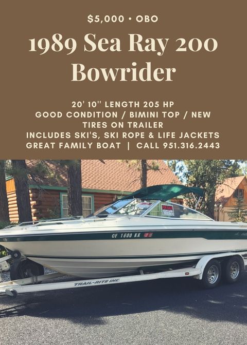 1989 Sea Ray 200 Bowrider Boat