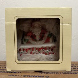 Impuls “Hohoho” Santa Claus 5” Blown Glass Christmas Magic Ornament New In Box