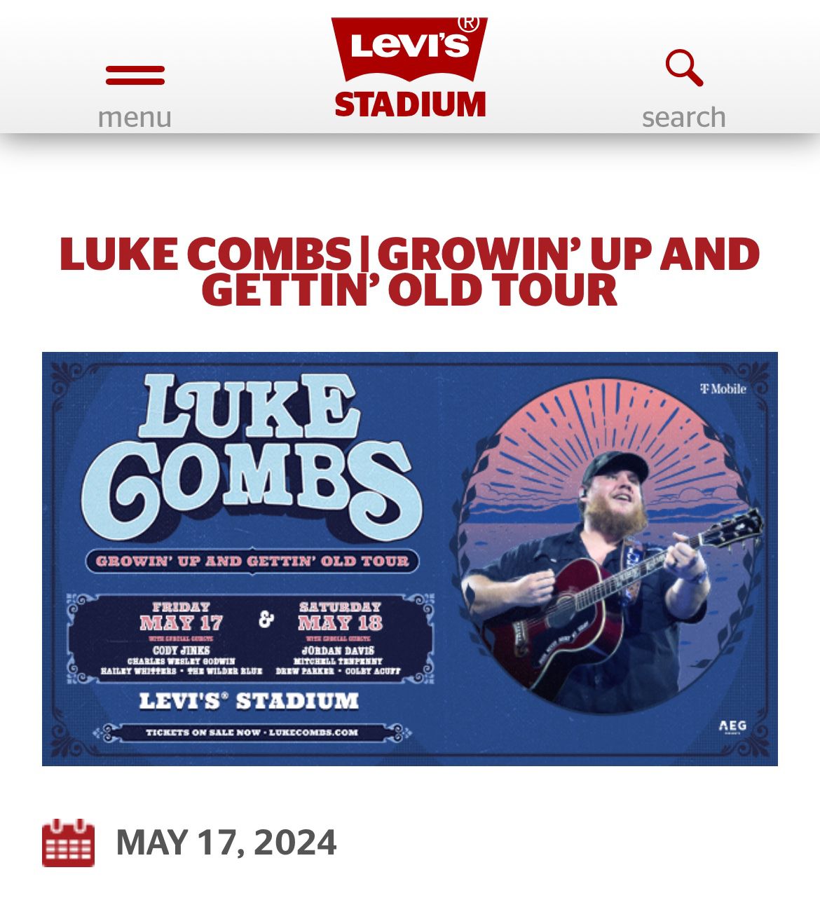 Luke Combs Tickets Levi Stadium 