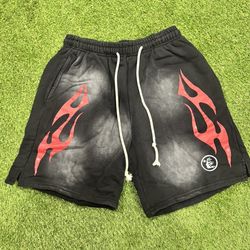 SEND OFFERS- Black and Red Hellstar Shorts