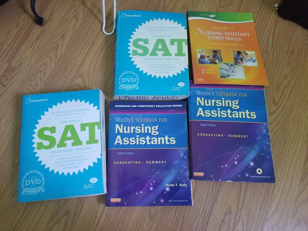 SAT Books and nurse assistant text