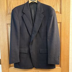 Vtg Kingsridge Mark Of The Best Wool Men’s 42 Blazer Navy Blue Window Pane Plaid 