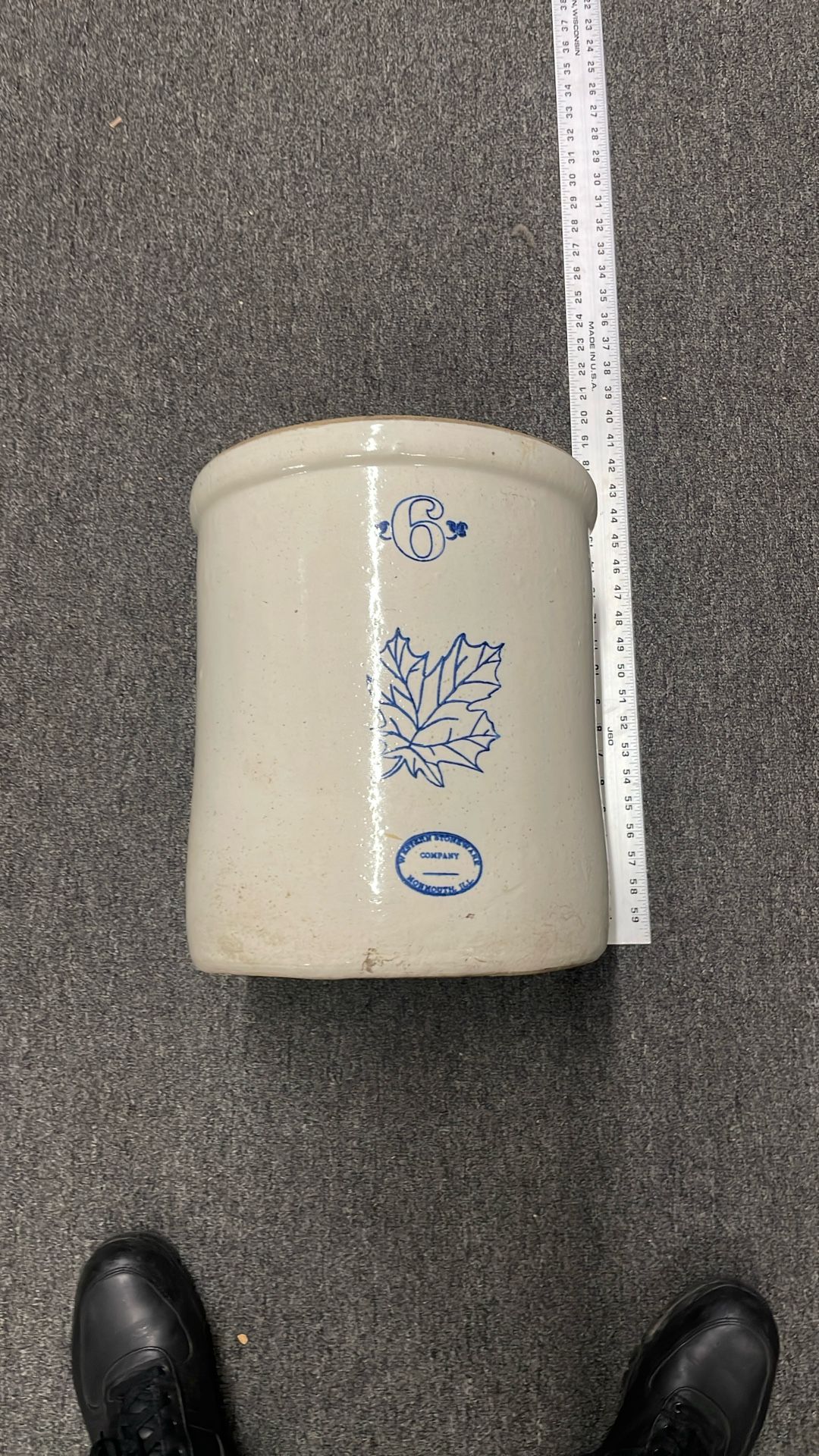 Vintage Pottery Crock Western Stoneware Monmouth Illinois Maple leaf 6