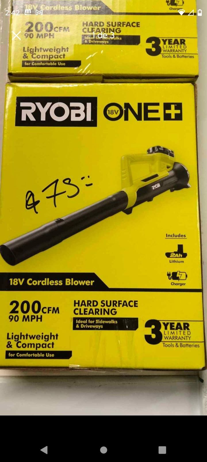 RYOBI BLOWER 18V kit