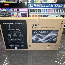 $10 Down-Sharp XUMOTV 75” AQUOS QLED SMART TV ((Take It Home In Payments/ llévatelo a casa en pagos) Only $10 Down 