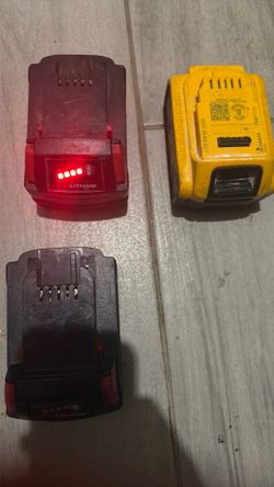 Milwaukee and Dewalt batteries