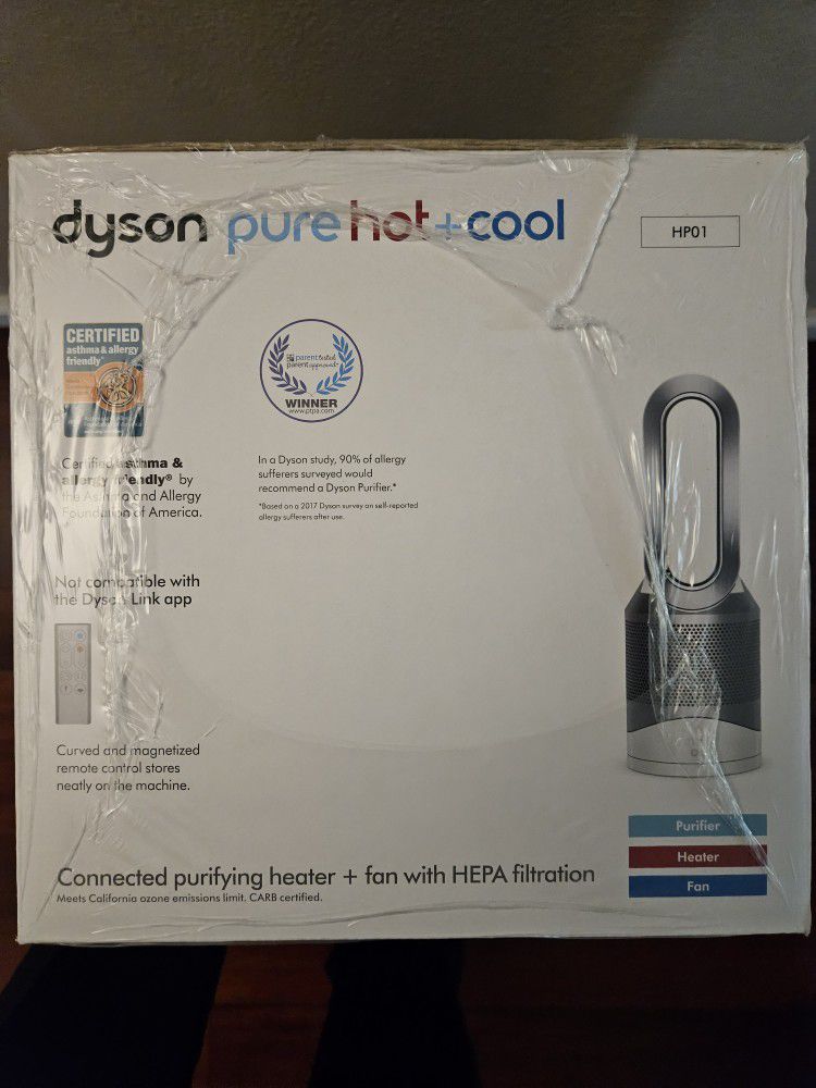 New sealed never used Dyson Pure Hot+Cool HP01 purifying heater + fan.