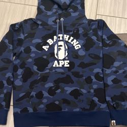BAPE Color Camo College Pullover Hoodie (SS21) Blue Size L