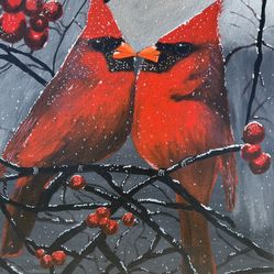Winter Cardinals…Yard Art