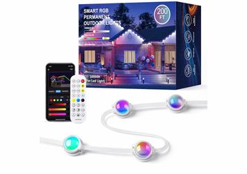 Permanent Outdoor Lights,200FT RGB+IC Smart Eave Lights with DIY Color, IP67 Waterproof