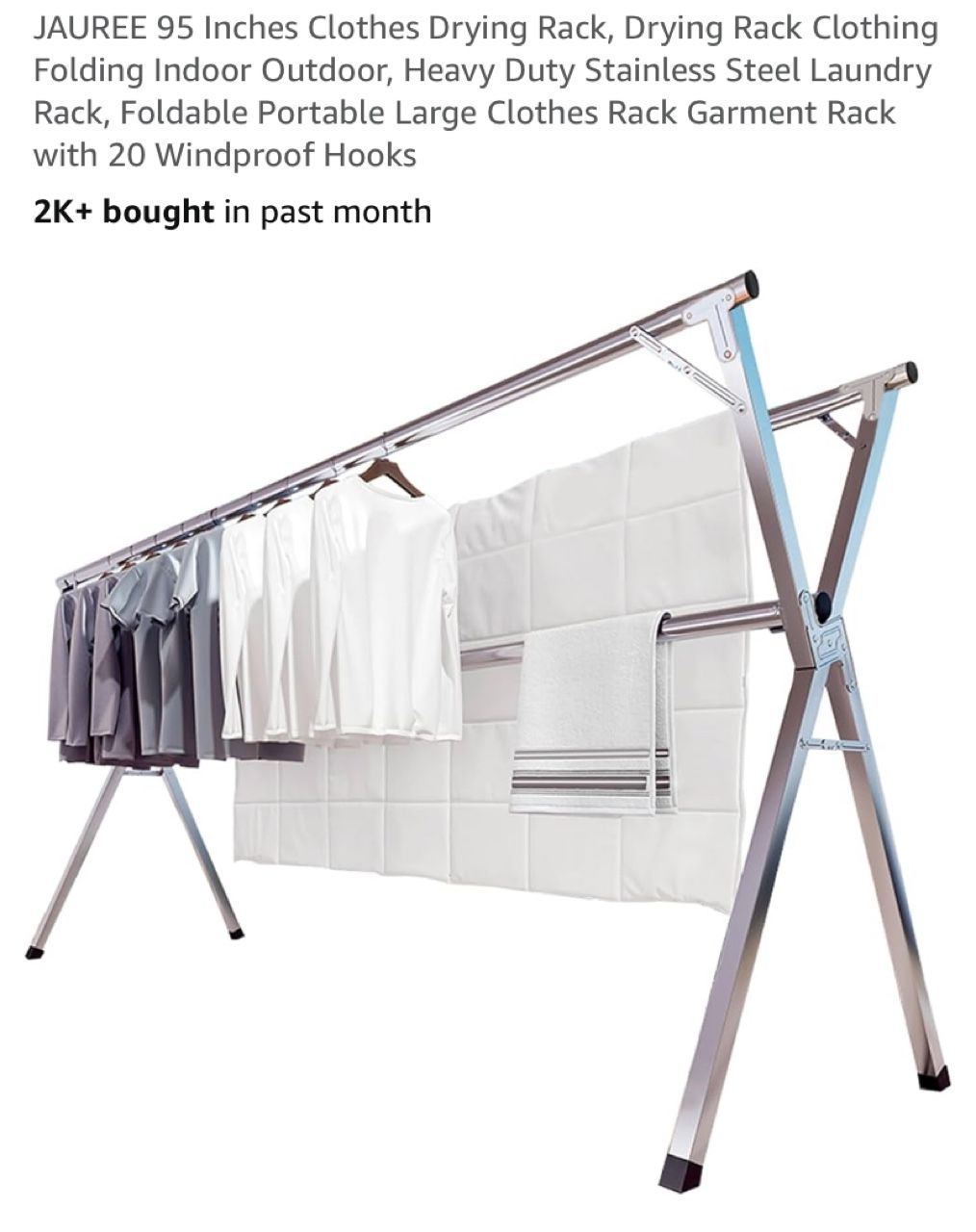 95inch drying rack indoor/outdoor use