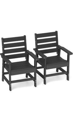 Set of 2 HDPE outdoor patio chairs