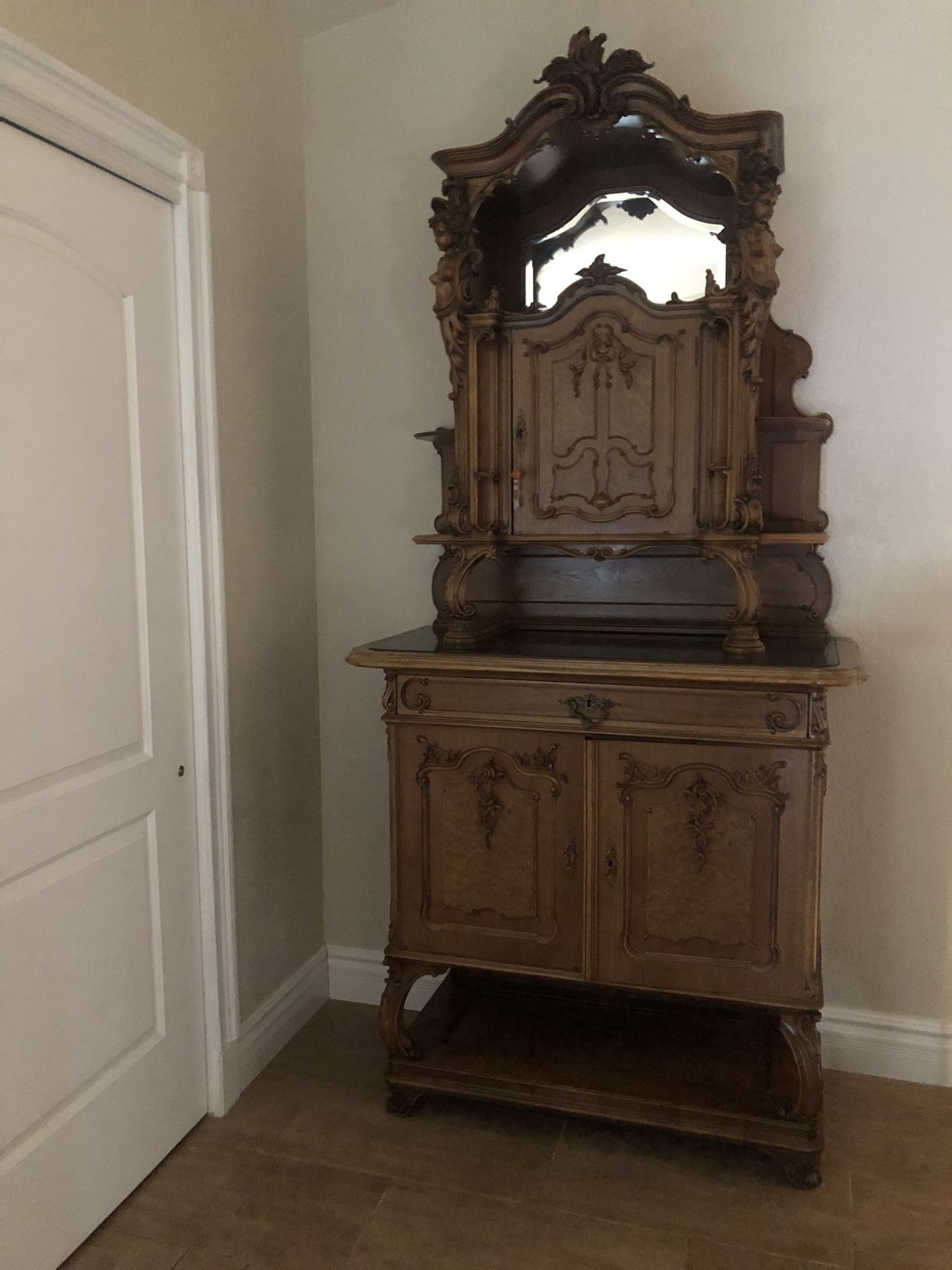 Antique French Louis XV Sideboard Bar Buffet