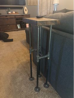 2 - Pipe & Wood End Tables