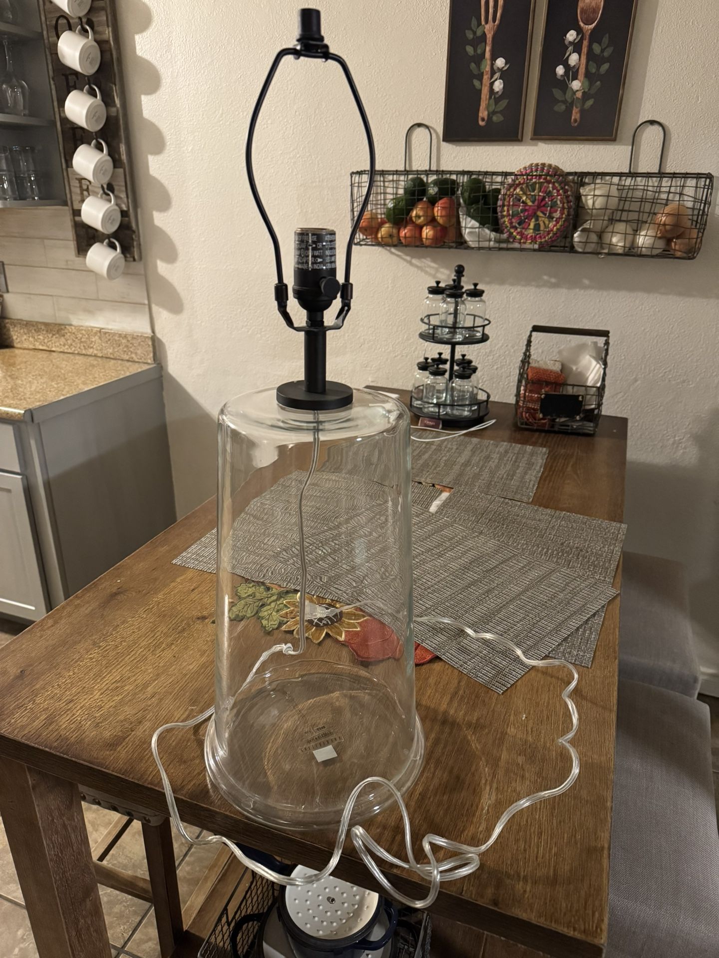Pottery Barn Table Top Glass Lamp