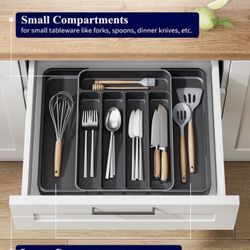 Brand New Kitsure Cutlery Drawer Organiser for Kitchen - Adjustable Cutlery Tray for Effortless Utensil Sorting, Versatile Kitchen Storage & Organisat