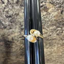 10k Pearl Ring Size 7