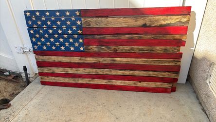 Rustic Wood American Flag Wall Art