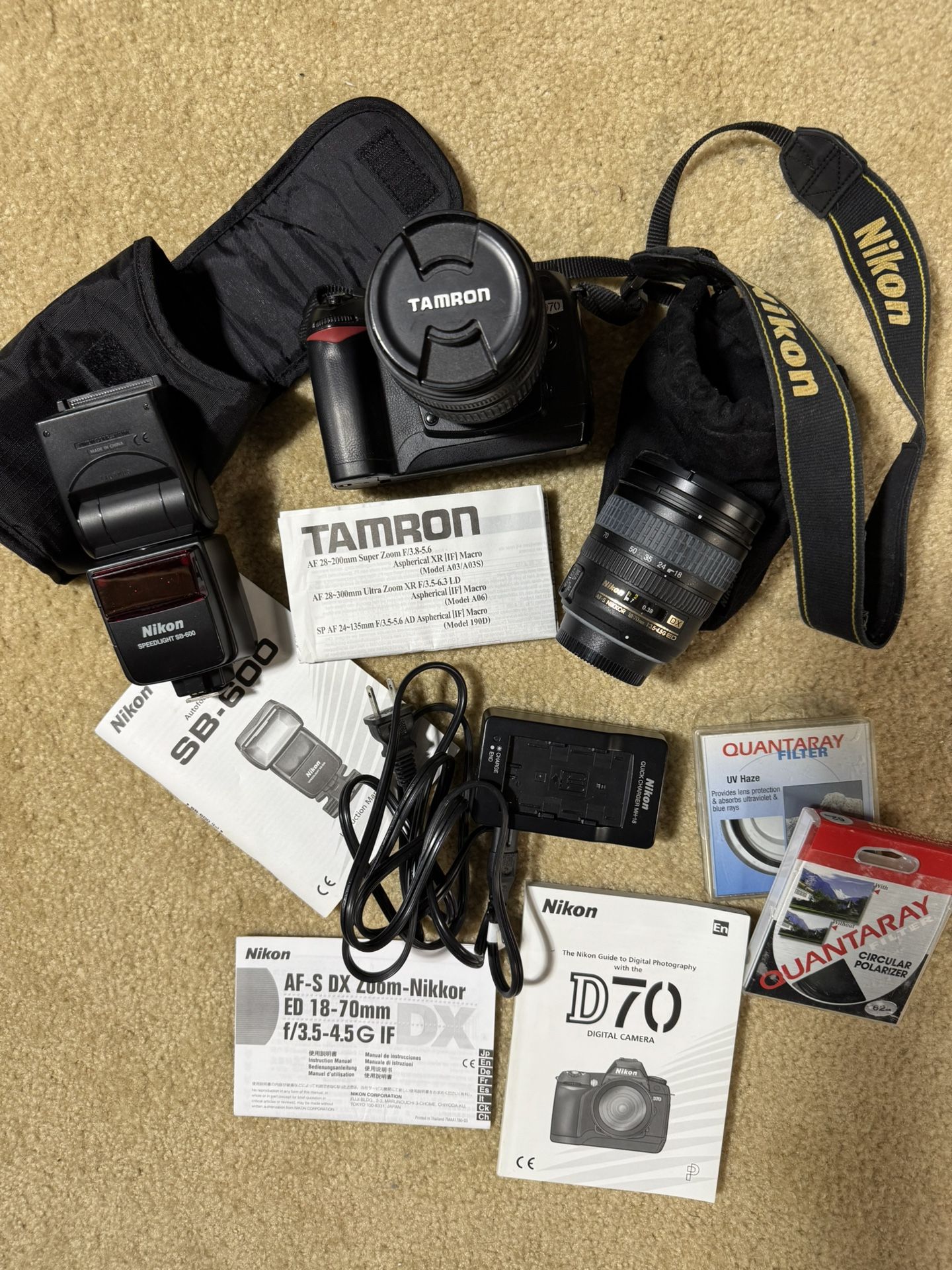 Nikon D70 Digital Camera with Lenses and Speedlight 600