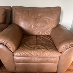 Brown leather couch