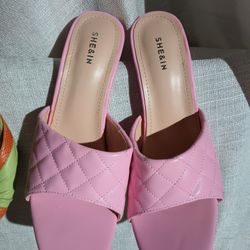 She&In Pink Quilted High Heels