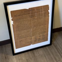 Framed Facsimile of the Declaration of Independence