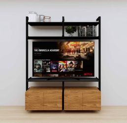 Modern Shelving Wall-Mounted Media Console Unit