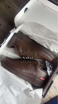 Nike Air Force 1 Low Supreme Brown Sneakers size 8.5