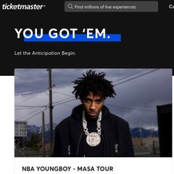 NBA YOUNG BOY TICKET MASA TOUR  OAKLAND CA
