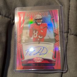 2025 Panini Certified Tez Johnson Rookie Mirror Red Auto /99 Buccaneers