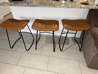Set of 3 Modern Counter Height Bar Stools
