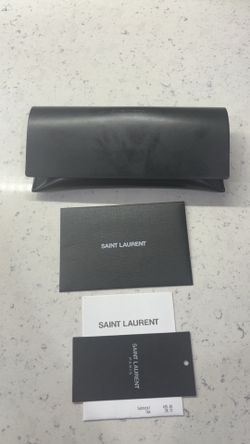 Saint Laurent Crystal Clear Frame Sunglasses with Black Lenses