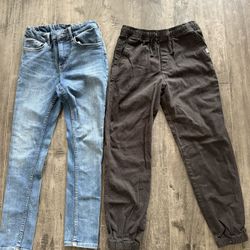Boys Size 14 Barely Used Pants. Skinny Jeans . Thick Kaki Type Joggers $20 