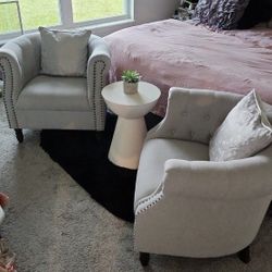 2 Chairs And Pedistal Table