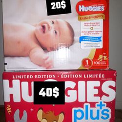 size one huggies , 2 boxes