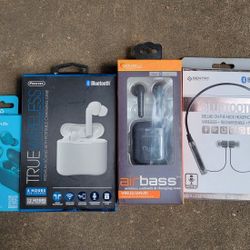 Bluetooth headphone or earbuds
$10 each
