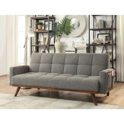 Nettie grey linen like fabric folding futon sofa bed  FREE DELIVERY $529.00  Hot Buy! Free 