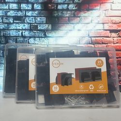 VEXON Outdoor Light Strip Hook Kit – 35 Heavy-Duty Light Clips with Waterproof Adhesive Strips – Outdoor Patio Light Hooks – Black Cable Organizer – O