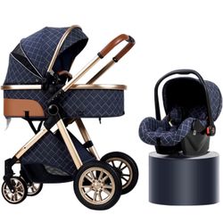 Stroller And car Seat (Blue)
