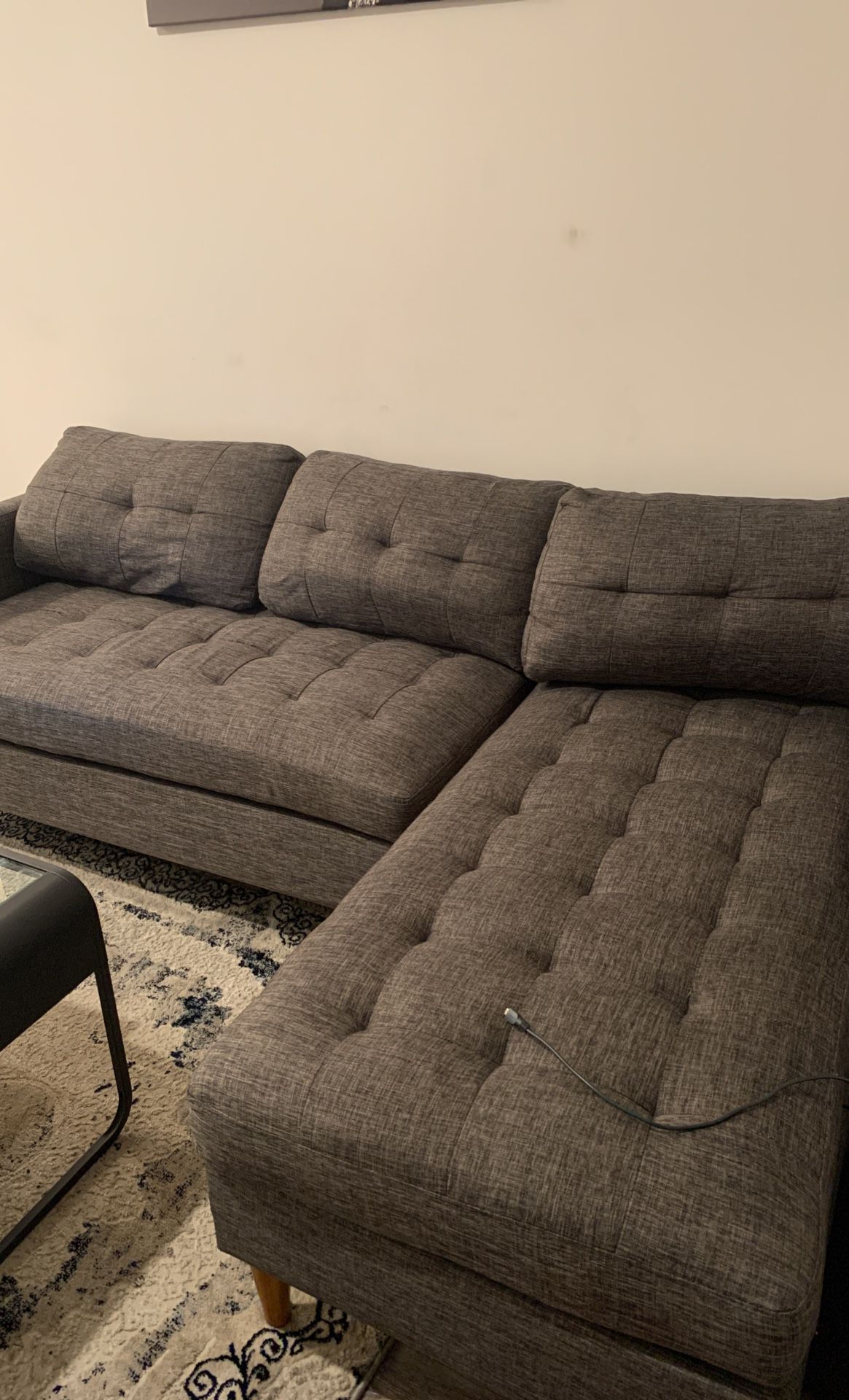 Grey 86in Wide George Oliver L Shaped Couch