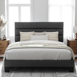 The Art of Living Full Size Modern Chic Platform Bedframe Grey