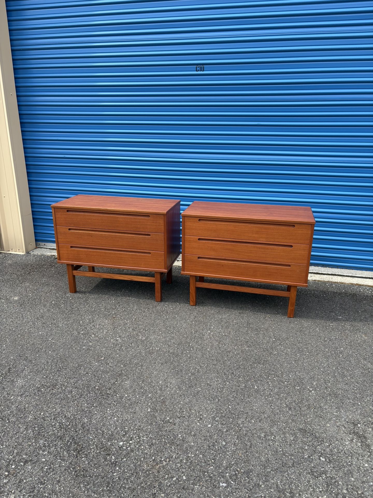 Mid Century Modern Danish Teak 3 Drawer Dressers By Nils Jonsson For HJN Møbler 