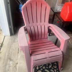Red Faded Outdoor Chairs X 2