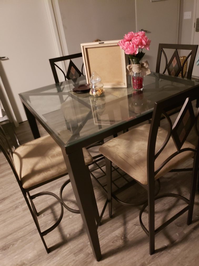 Glass High Top Dining Room Table