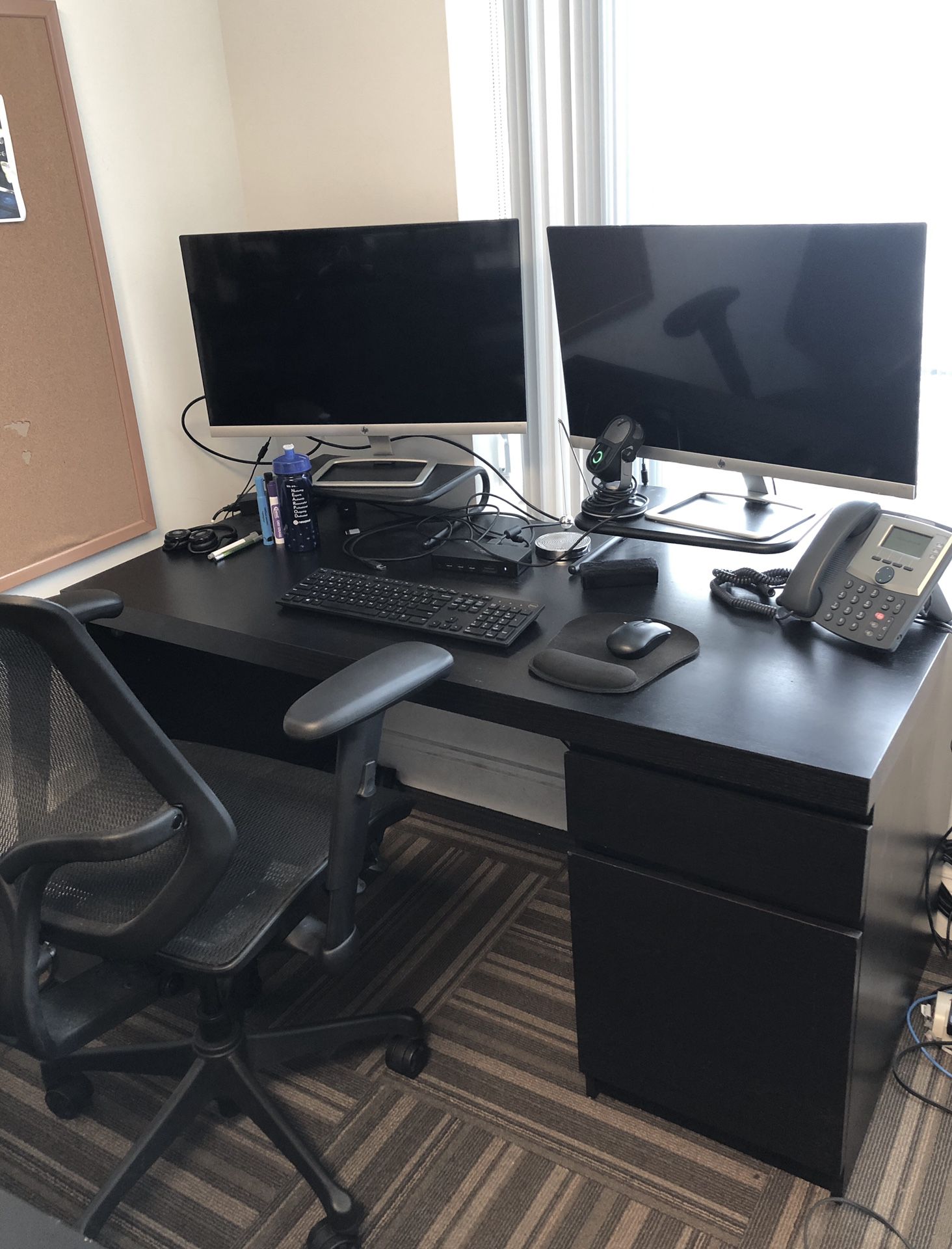 Malm desk ikea + chair for extra $30