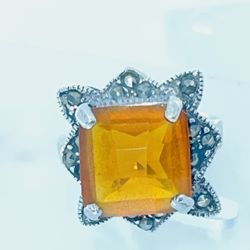 Citron And marcasite Sterling silver